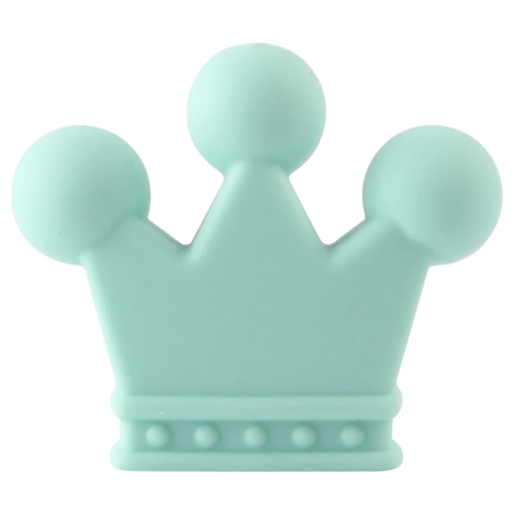 38 Mint Keep&Grow 10pcs Crown Silicone Beads Baby Teething Toys Food Grade Silicone DIY Pacifier Chain Pendant Accessories Baby teethers - Цвет: 38 Mint
