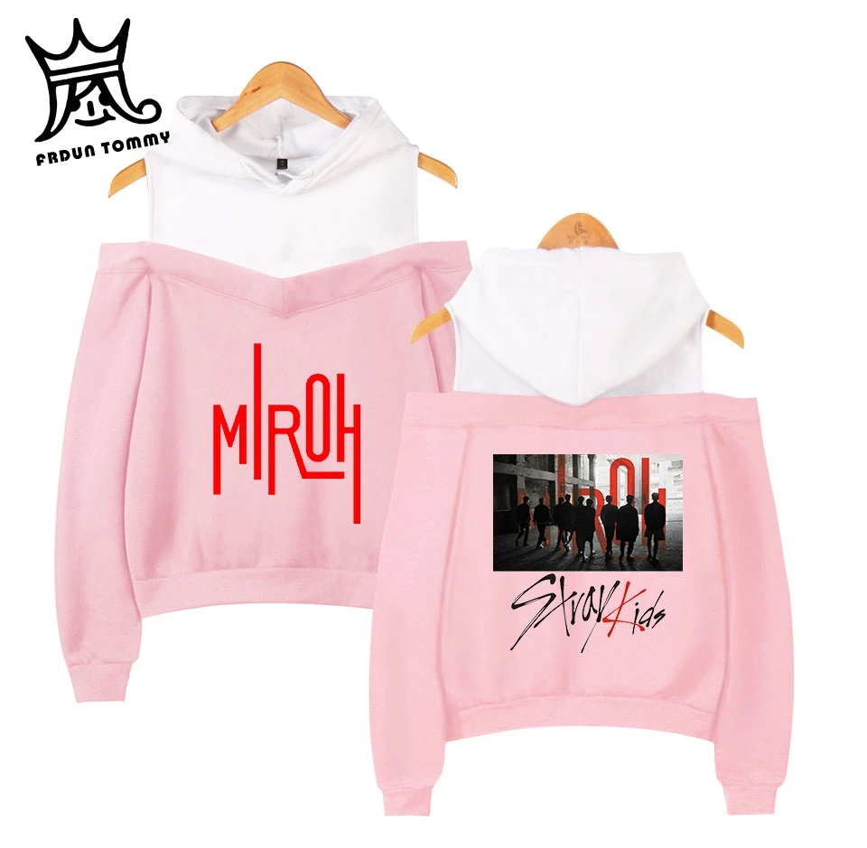 Детская толстовка FRDUN TOMMY Stray kids уличная одежда модная с открытыми плечами Женская