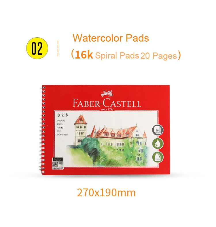 Faber Castel 36 цветов сплошной цвет воды краска торт комплект с кистью для воды, губка, цвет воды Pad, складная чашка легко смешивать цвета