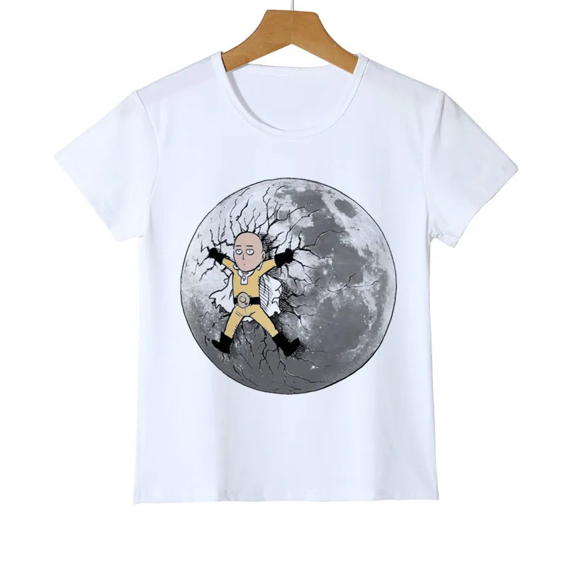 Новая детская футболка с надписью One Punch Man Flying to the moon креативная забавная