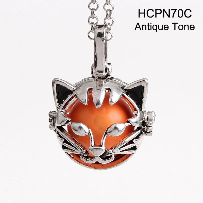5pcs/lot Love Gift For Wife And Baby Cat Animal Copper Hollow Cage Chime Magic Box Sound Ball Pendant Pregnancy Necklaces HCPN70 | Украшения