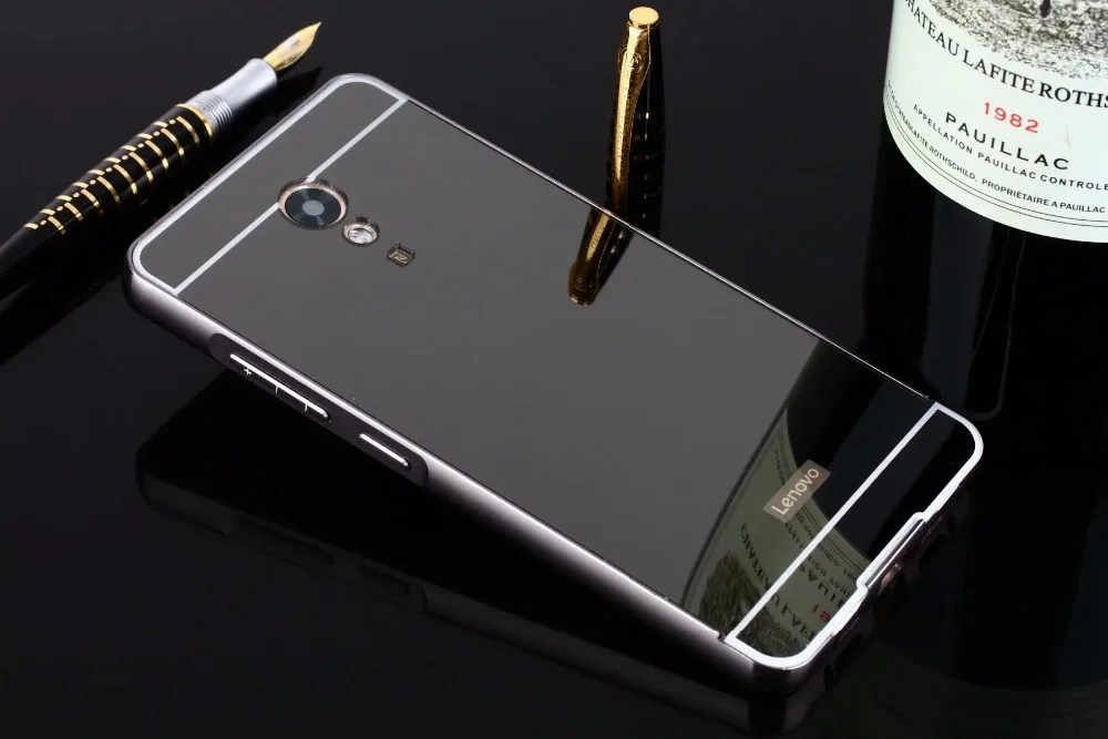 Чехол для Lenovo P2 Алюминиевый металлический каркас зеркальная задняя крышка Vibe P2c72