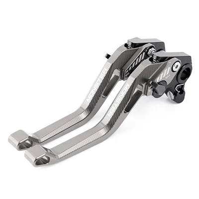 titanium С логотипом Монстр тормоза мотоцикла для поездок на мотоцикле DUCATI MONSTER 696 796 695 620 400 ЧПУ Регулируемые сцепные рычаги - Цвет: titanium