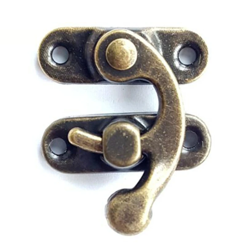 

1500pcs 28*33mm Antique Bronze Agraffe Buckle Dark Wooden Box Case Gift Packing Parts Clasp Latch Hook Small Shackle Lock Horns