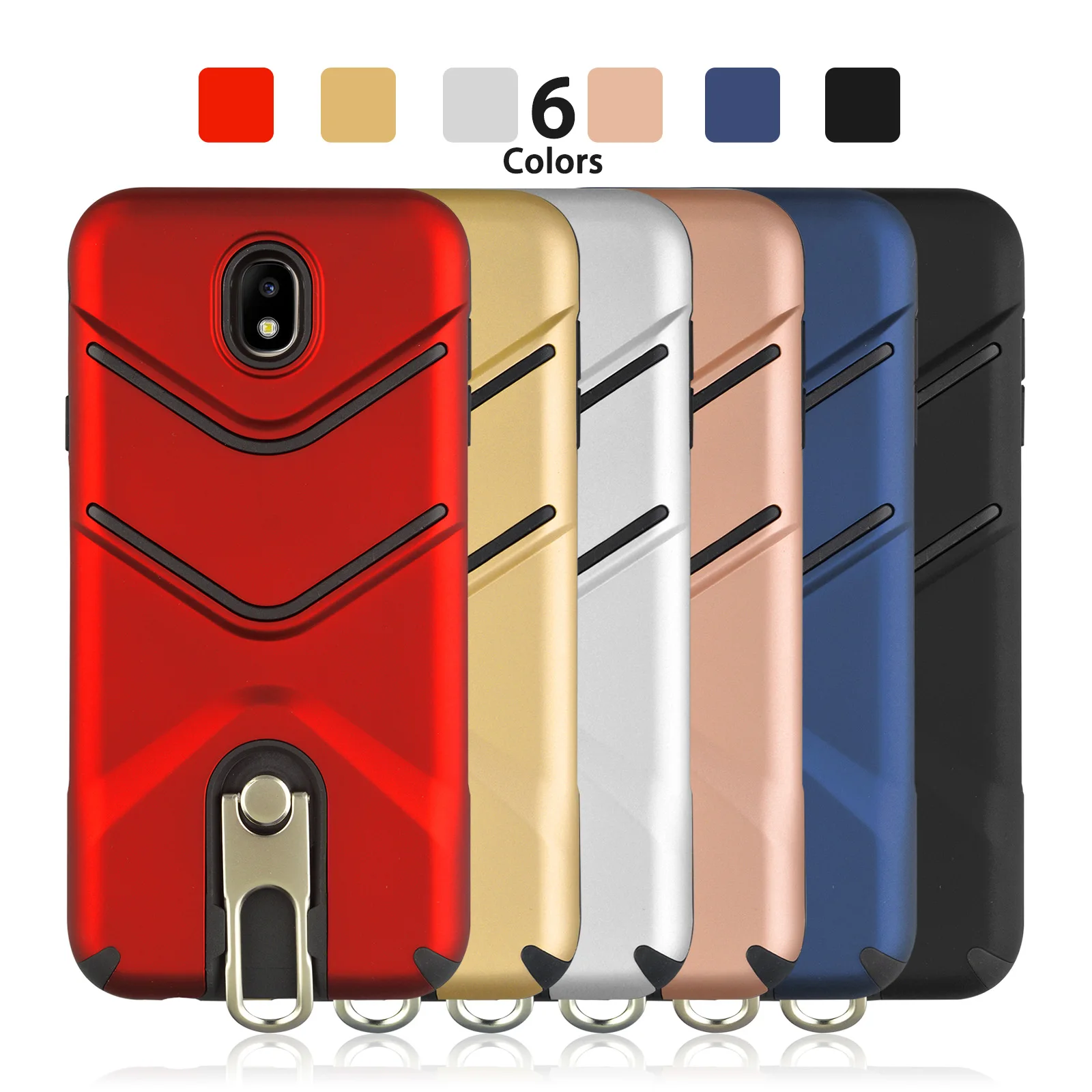 Shock Absorption Anti Skid TPU+PC Scrub With Rotating Bracket Mobile Phone Case For Samsung Galaxy J7 Pro Dirt Resistant |