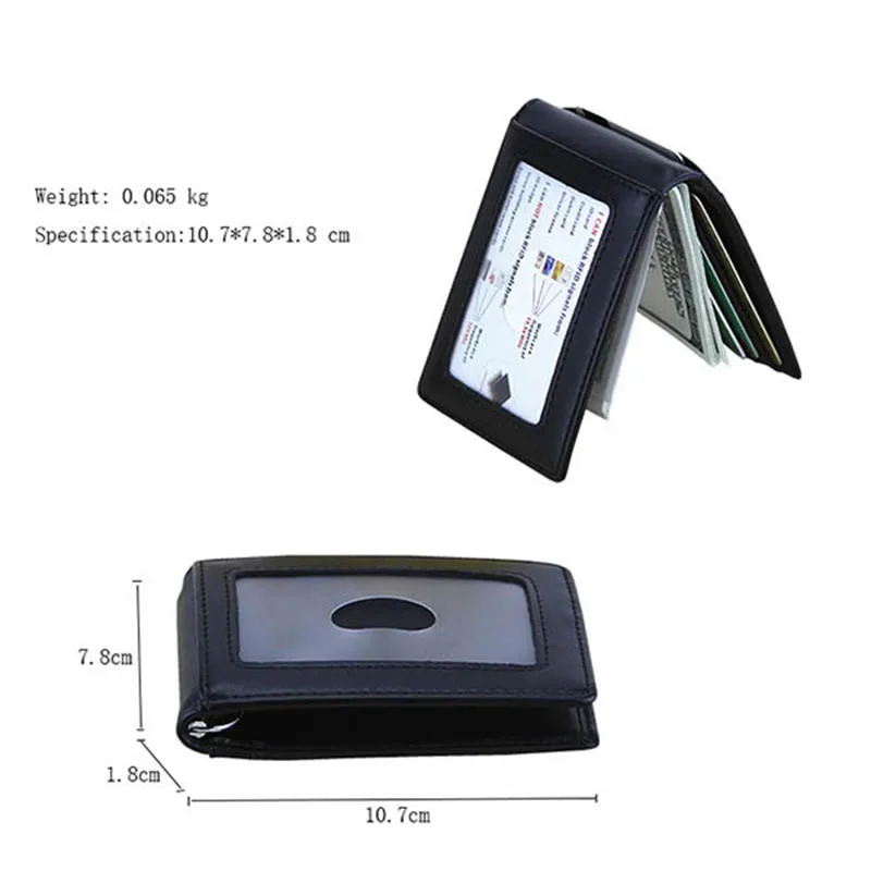 RFID Блокировка из натуральной кожи тонкий мужской зажим для денег твердые мужские