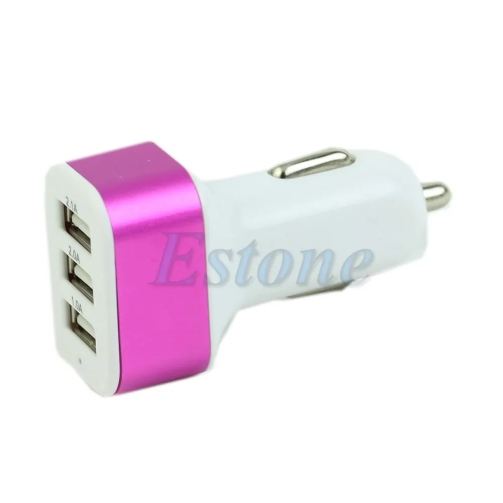 Лидер продаж! Автомобильное зарядное устройство с 3 мя USB портами а для iPhone6 5S Samsung