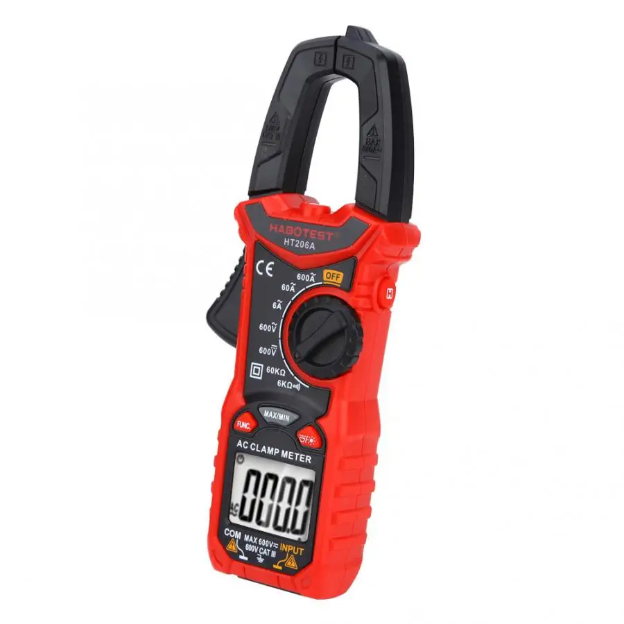 HT206 AC/DC Мини цифровой токоизмерительный прибор для измерения напряжения