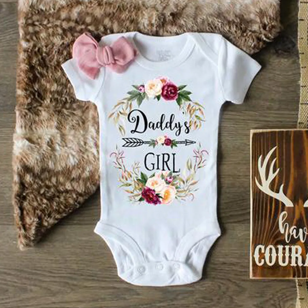 Костюм для скалолазания новорожденных боди с цветочным рисунком и надписью