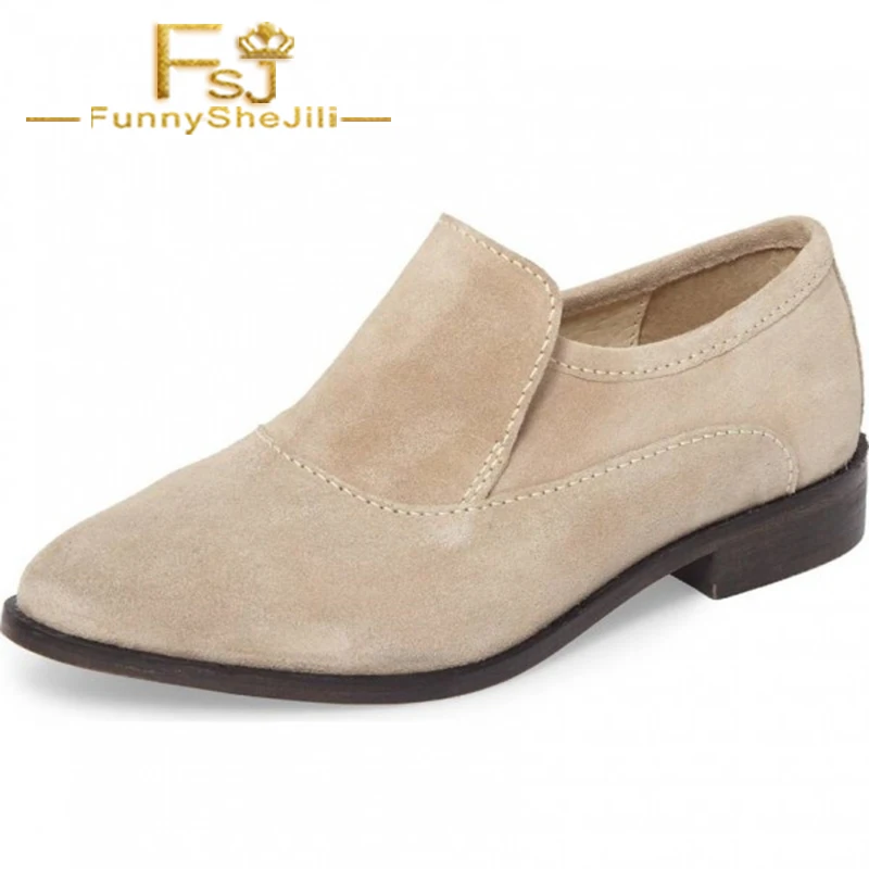 

Suede Khaki Round Toe Loafers for Women casual Anniversary Black Friday Girls Day Spring Autumn Dlip-on Women Shoes FSJ Sexy
