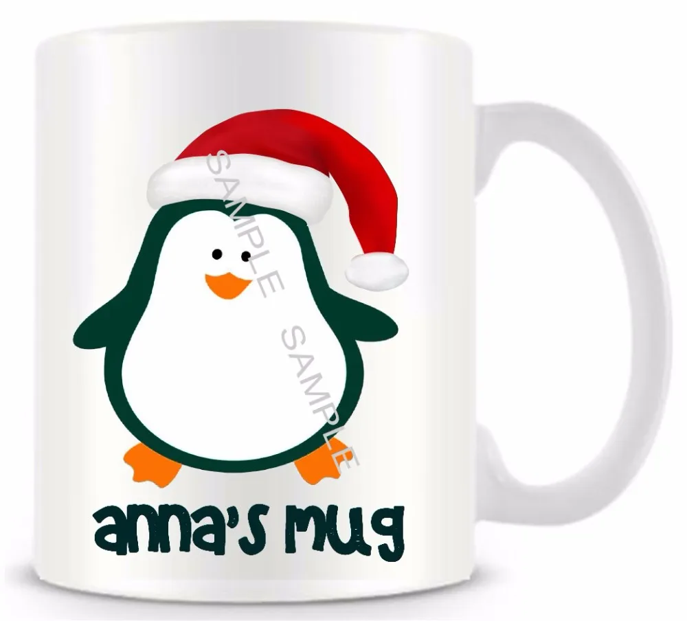 Лучшая индивидуализированная керамическая кружка в виде пингвина для белого