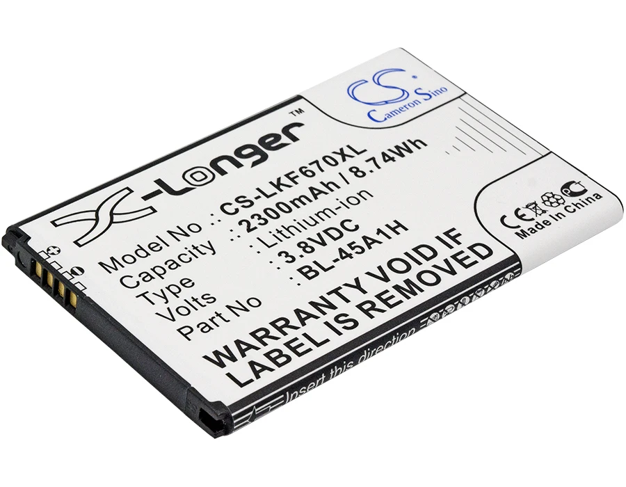 Аккумулятор Cameron Sino 2300 мАч для LG F670 F670K F670L F670S K10 K410 K420N K425 K428 K430 K430N KG10 L61AL L62VL Q10|2300mah