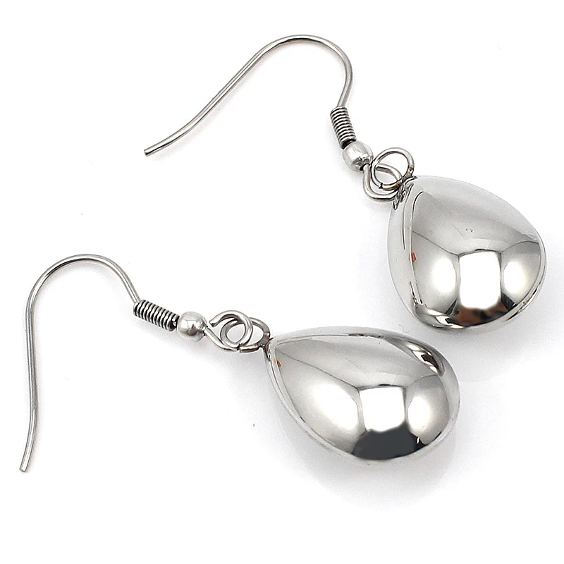 Современные ювелирные 316L из нержавеющей стали Silver Water Drop Серьги для женщин