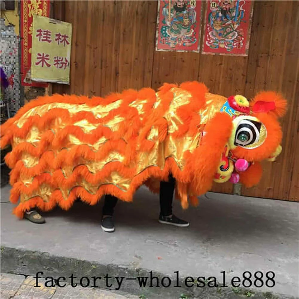 Chinese Folk art Lion Dance mascot Costume wool Southern For two adults new Advertising Carnival Halloween Christmas Easter |