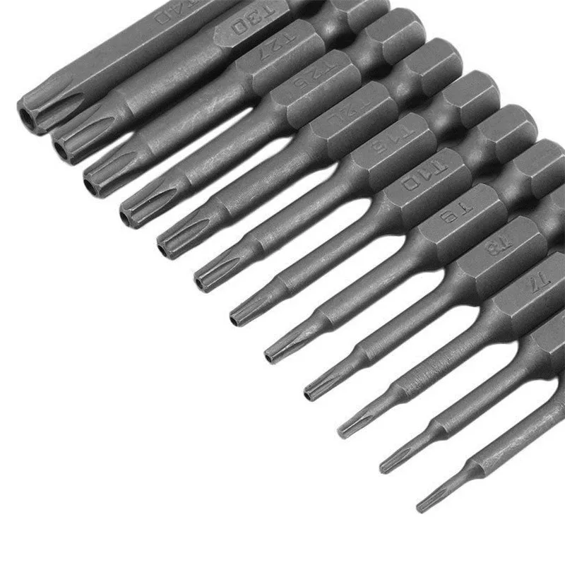 12 шт 1/4 дюйма 50 мм * T5 T40 набор магнитных наконечников для отверток|torx screwdriver bits