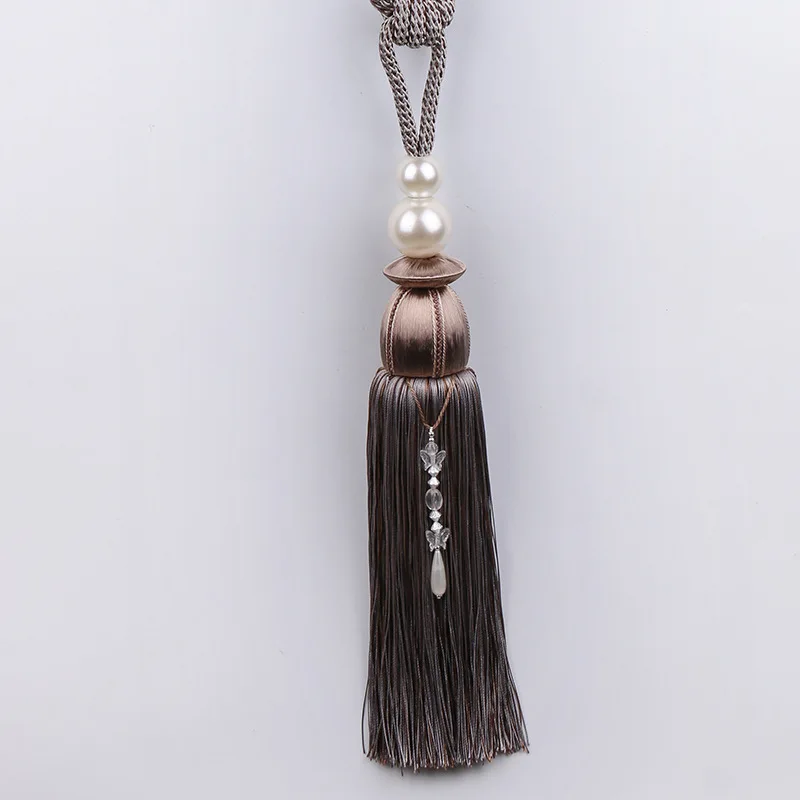 

1 Pair Pearl Curtain Buckle Rustic Curtain Tassel Hanging Ball Hanging Tie Ball Curtain Accessories cp076&B