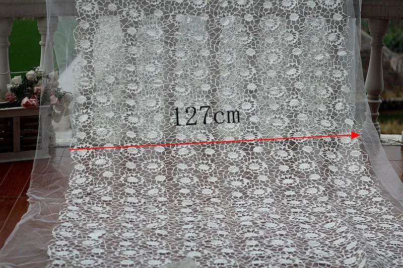 Высококачественная свадебная кружевная ткань alencon цвета слоновой кости