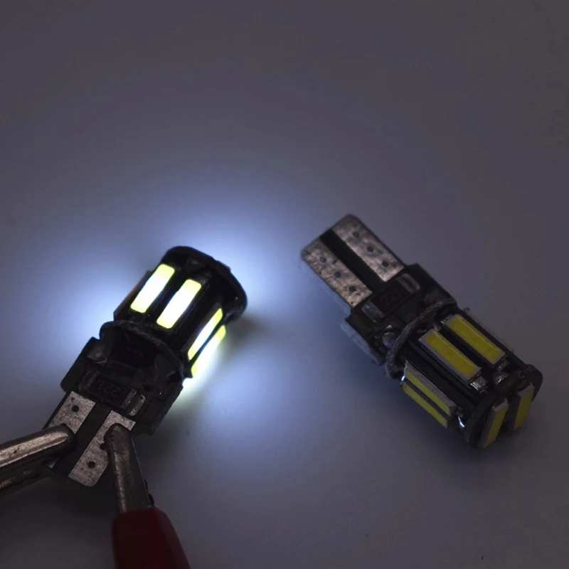 QCDIN Автомобильный светодиодный Canbus T10 10 SMD сигнальная лампа белый 6000K подсветка