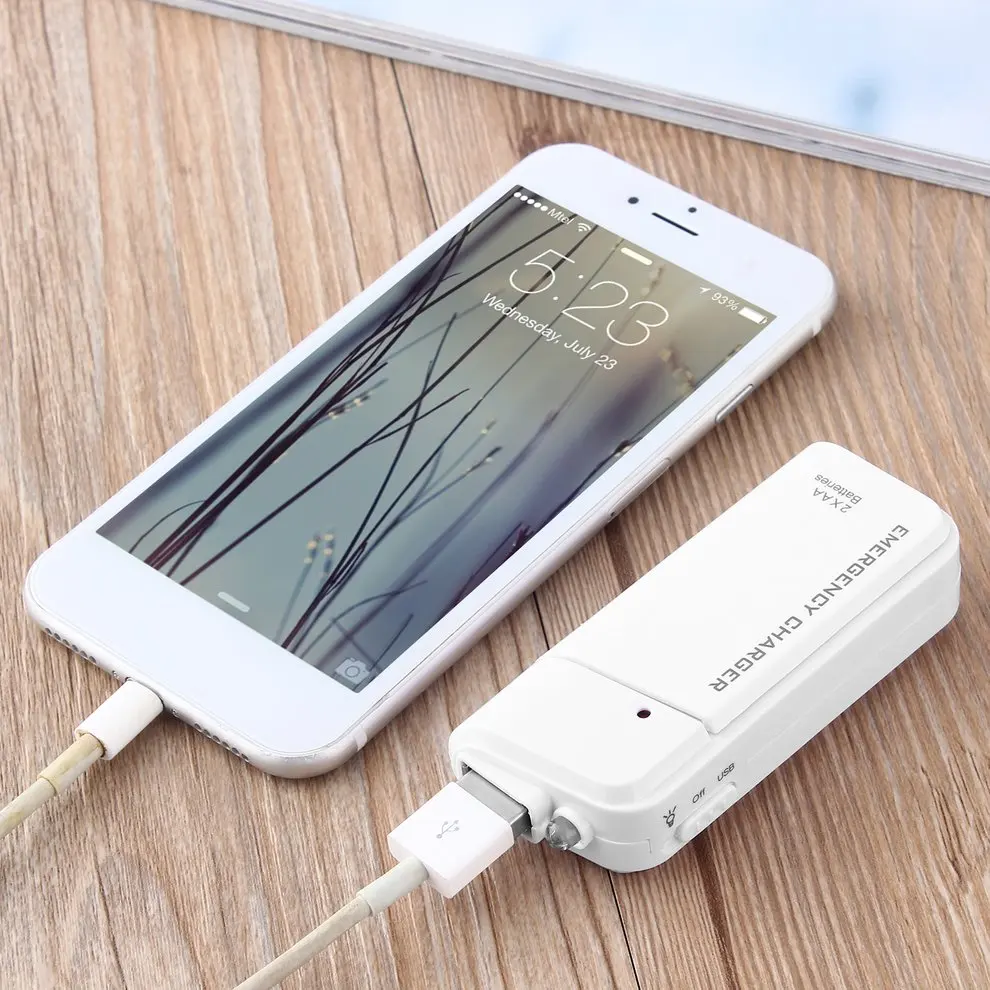 Портативный АА внешнее Батарея аварийное зарядное устройство USB для MP3 плеер iPod