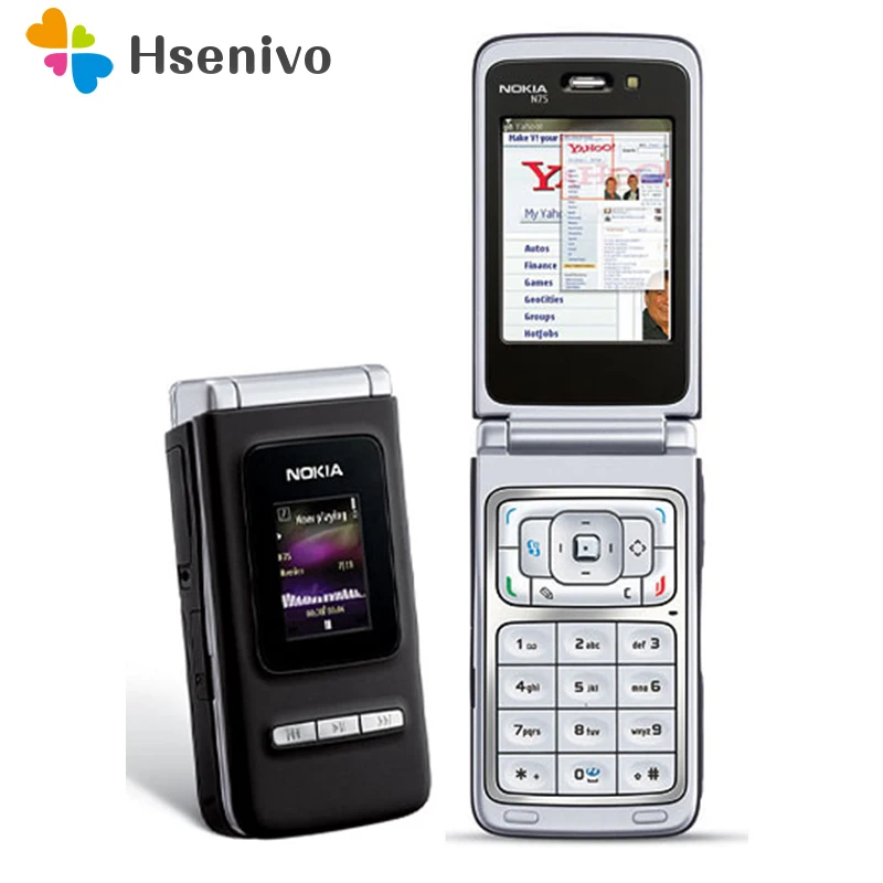 N75 разблокированный Nokia N75 флип 2,4 дюймов GSM 3g Symbian 9,1 мобильный телефон с Bluetooth fm-радио