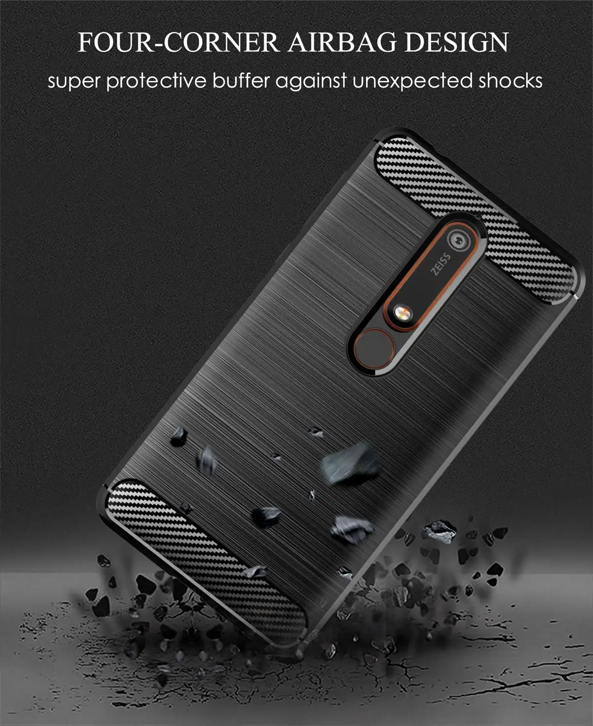 Для Nokia 4 2 5 1 3 6 7 Plus 8 9 2018 углеродное волокно текстура гибкий ТПУ силиконовый тонкий