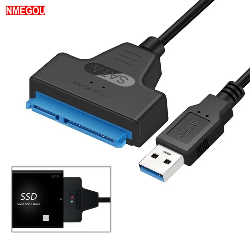USB 3 0 для SATA 22 Pin 2 5 дюймов драйвер жесткого диска SSD адаптер кабель питания данных