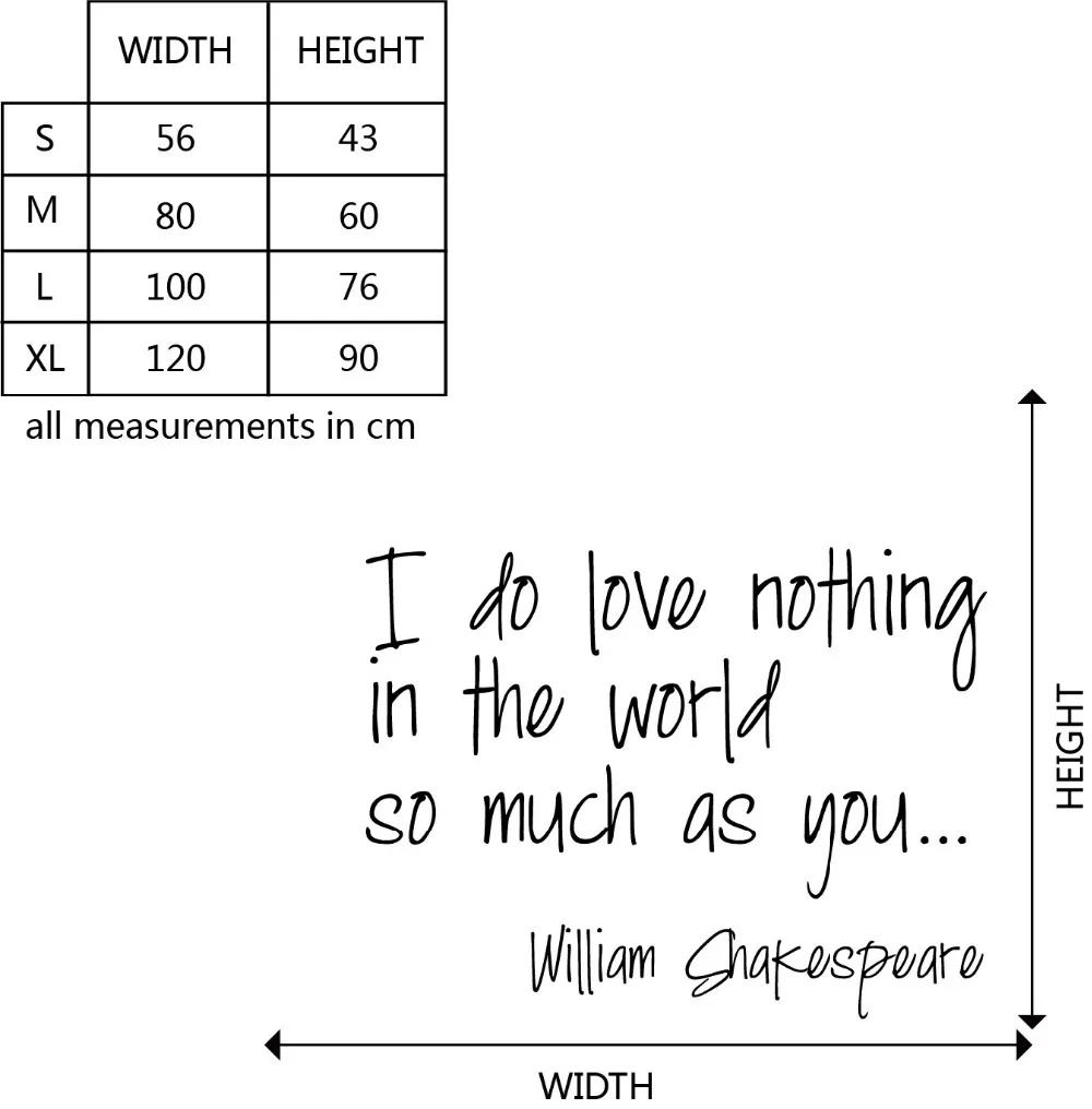 Shakespeare Love Quote Wall Sticker I Do Nothing As Much You Lettering Decals DIY Modern Q40 | Дом и сад