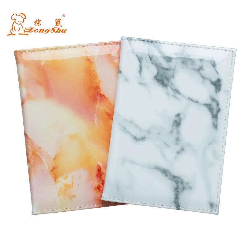 

2020 New green marble pu leather unisex emblem card holder bag travel ID credit ticket passport soft folder cover