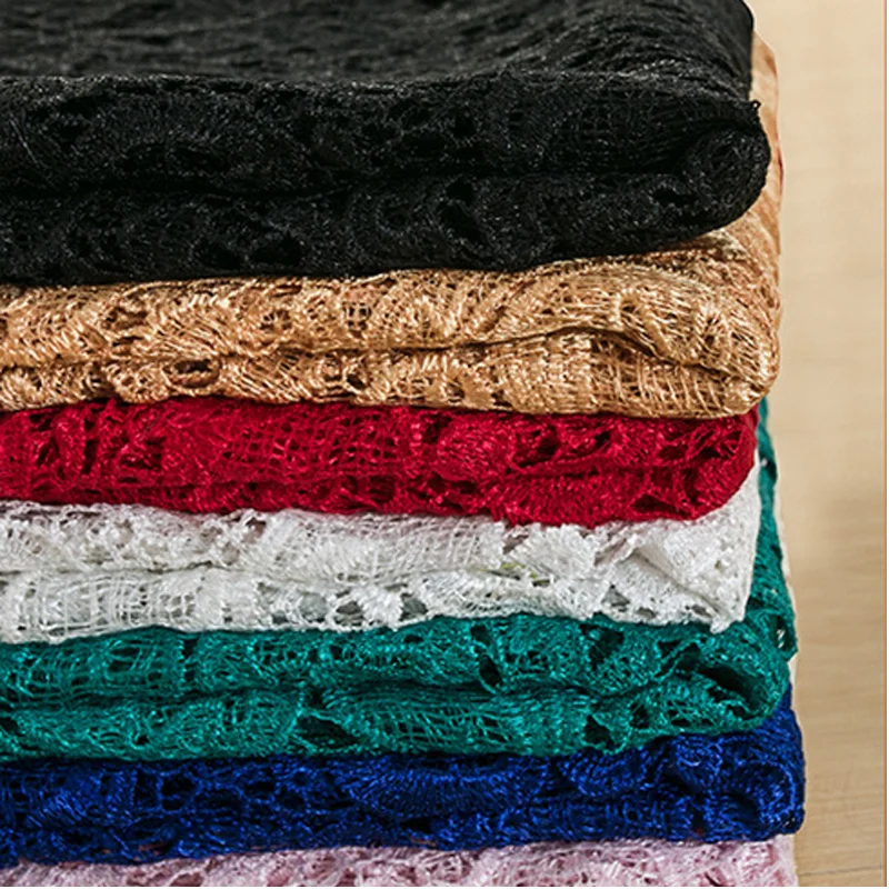 Вышитая ажурная кружевная ткань сделай сам женская рубашка платье и занавеска