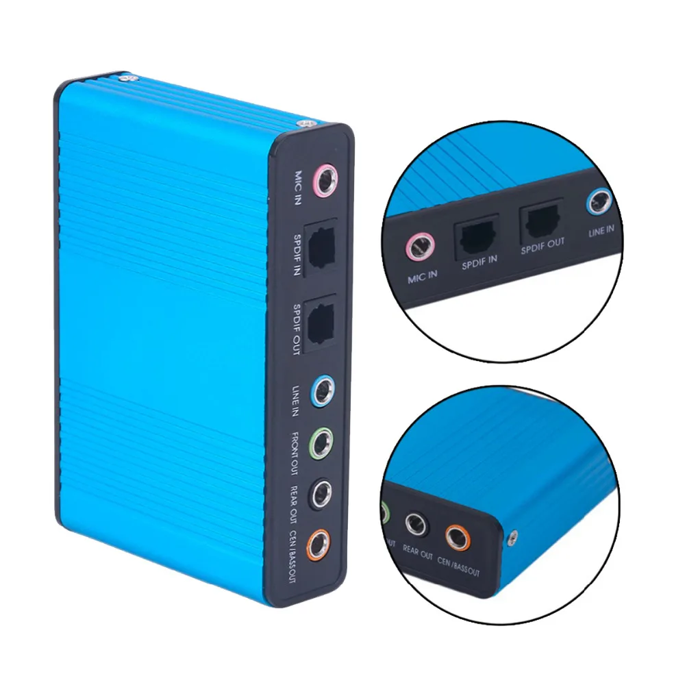 Внешний адаптер BSTUO для звуковой карты из алюминиевого сплава USB 2 0 4 канальный 5 1