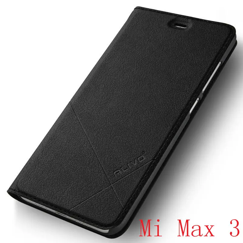 Чехол из искусственной кожи для xiaomi mi max 3, бизнес-серия, флип-чехол с подставкой для xiaomi mi max 3#0918 с номером отслеживания - Цвет: black