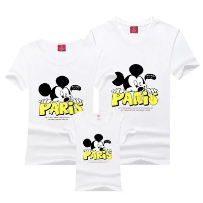 Одинаковая одежда для семьи с Микки Маусом мамы и меня футболка родителей детей