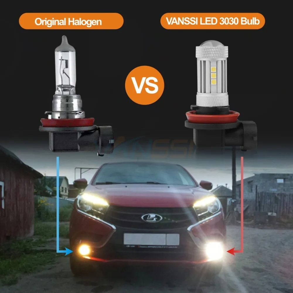 2x H8 H11 H16 HB4 9006 LED 1400 люмен Сверхъяркие 3030 чипсеты светодиодные лампы для