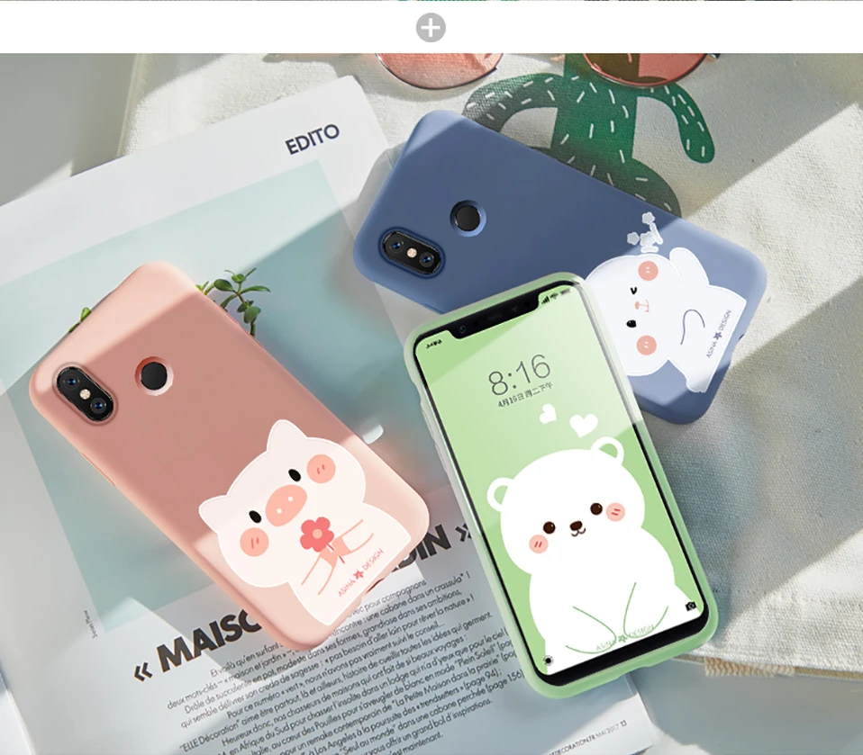 Жидкий силиконовый чехол для Xiao mi Red mi Note 7, однотонный бампер с милыми мультяшными котами для Xiaomi mi 8 9, Fundas Coque Capas