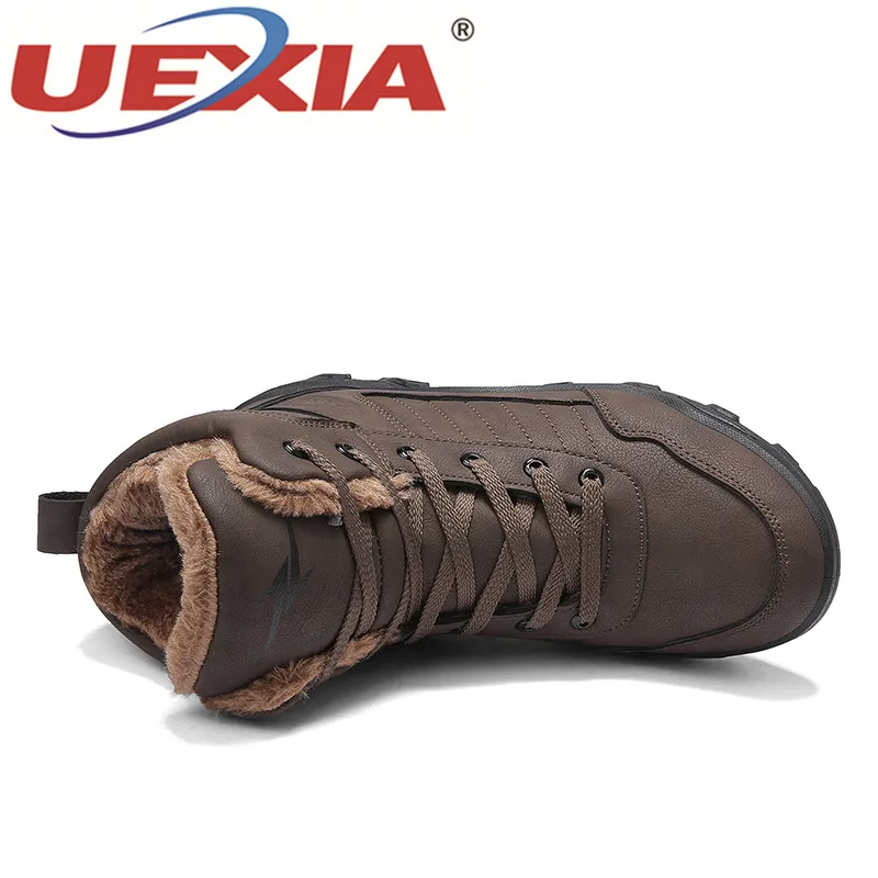 UEXIA/самые дешевые зимние ботинки мужская обувь модная меховая плюшевая зимняя из