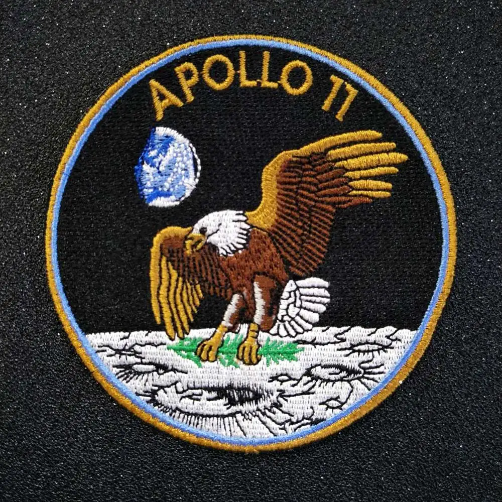 Вышитая аппликация APOLLO 11 железная нашивка этикетка для шитья панк байкерские