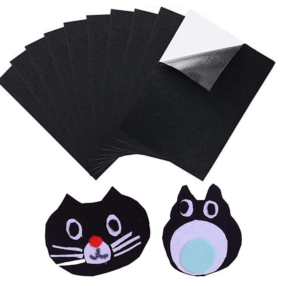 Черная перезаряженная бархатная ткань самоклеящаяся войлочная клейкие листы