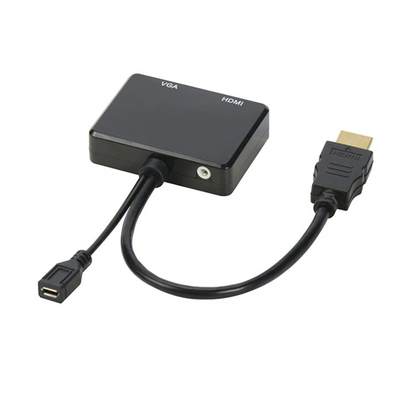 HDMI to + VGA Converter With Audio Cable Divider Two Points HY-010 Black |