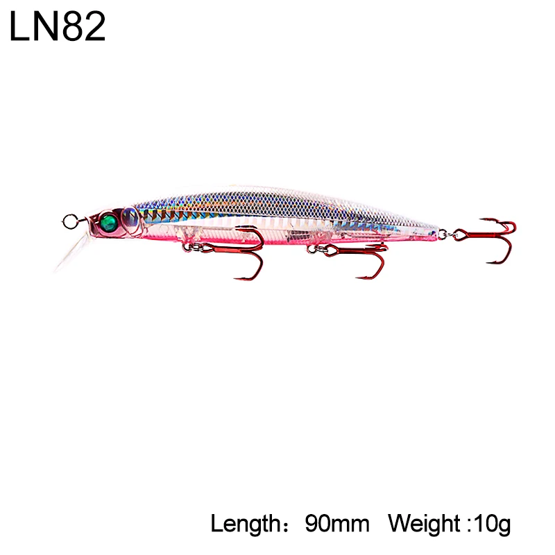 90mm-10g-LN82 Kingdom рыболовные приманки Плавающий гольян и карандаш 10 г/90 мм 23,5 г/128 мм переключаемые лилии искусственные приманки для морского баса модель 5358 - Цвет: 90mm-10g-LN82