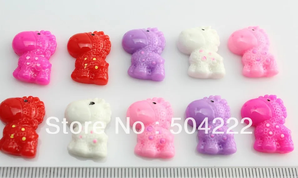 

250pcs kawaii happy hippo Resin floral cameo gem flatback Cabochon cab pendants charm beads 19mm -