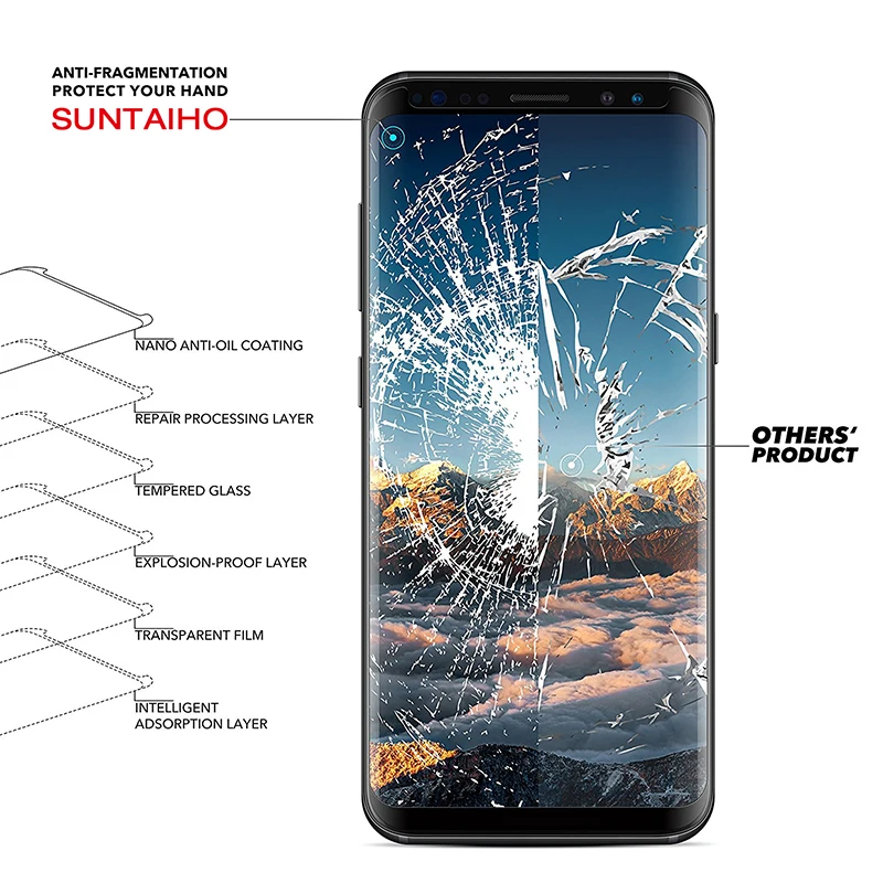 Изогнутое закаленное стекло Suntaiho для samsung Galaxy A50 s8 S9 S10 S10 plus S7 edge Защитная пленка для samsung Note 8 9 S10E