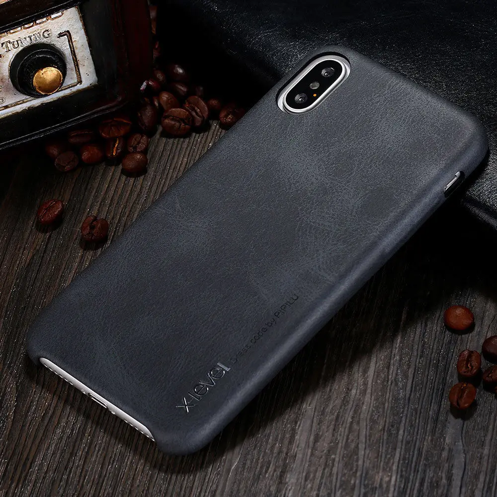 Для iPhone XS Max XR 11 Pro 7 8 Plus натуральная X-LEVEL роскошный бизнес ретро кожаный тонкий задний Чехол