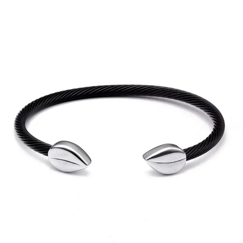 

Trendy Leaves Stainless Steel Chain Link Charm Bracelets Fashion OL Jewelry Unique Simple Men Women Sporty Open Cuff Bracelets