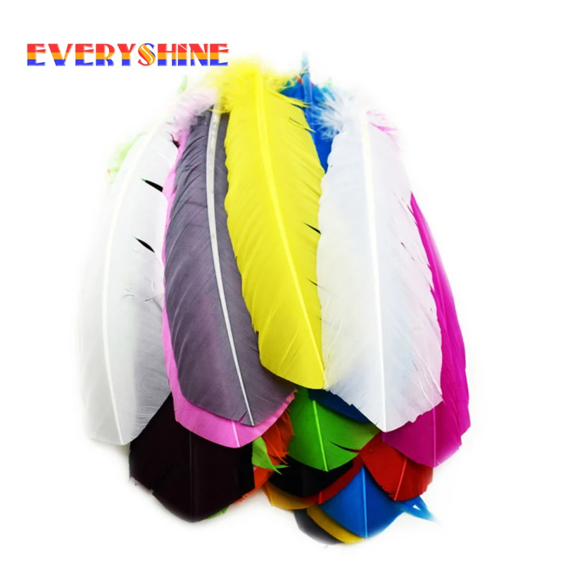 Распродажа 100 шт. разноцветные окрашенные Свободные гусиные перья DIY украшения