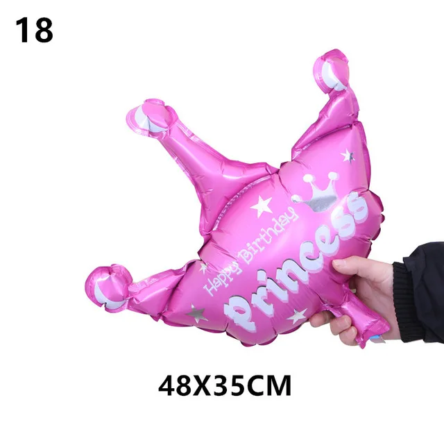 18-Small princess Детские украшения для душа фольга Воздушные шары его мальчик девочки для празднования первого дня рождения украшения дети свадебные украшения вечерние принадлежности - Цвет: 18-Small princess