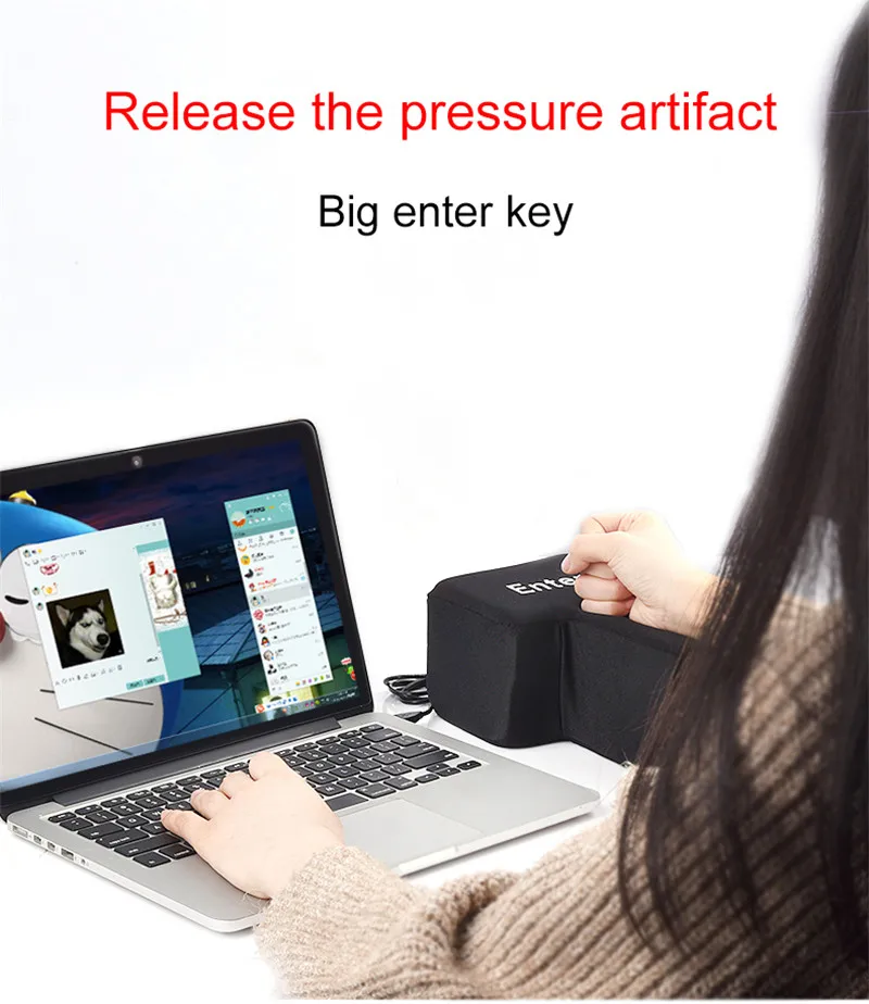 Введите ключ игрушки USB большая губка релиз давление артефакт игрушки многофункциональная подушка кнопка для компьютера Рабочий стол Кнопка ввода черный