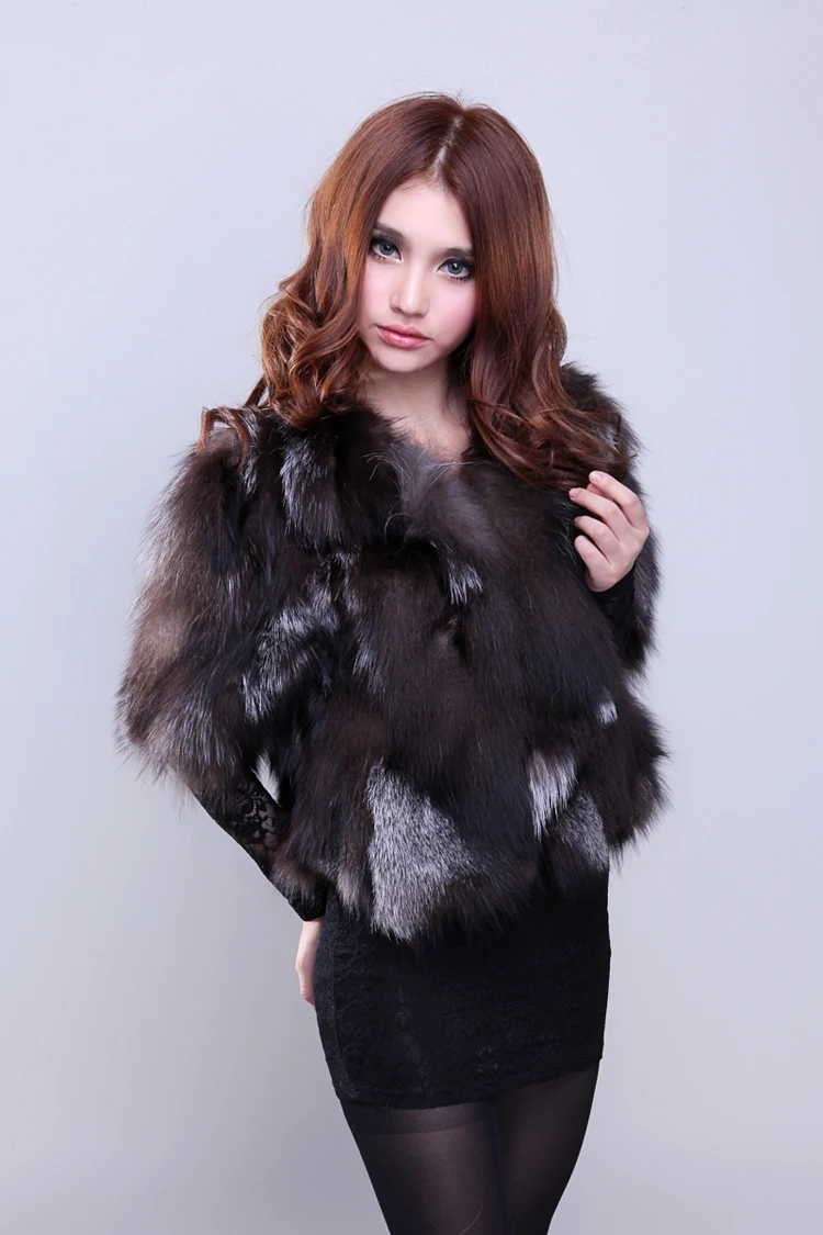 2022 Genuine Real Fox Fur Coat Women's Silver Fox Fur Jacket Women Winter Fur Waistcoats Custom Free shipping ZF627