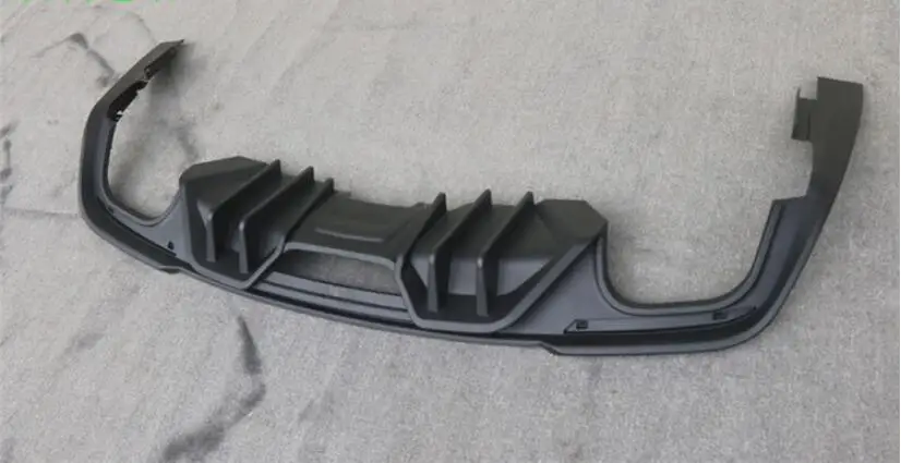 Черная Праймер искусственная кожа 4 выхода Автомобильный задний бампер спойлер