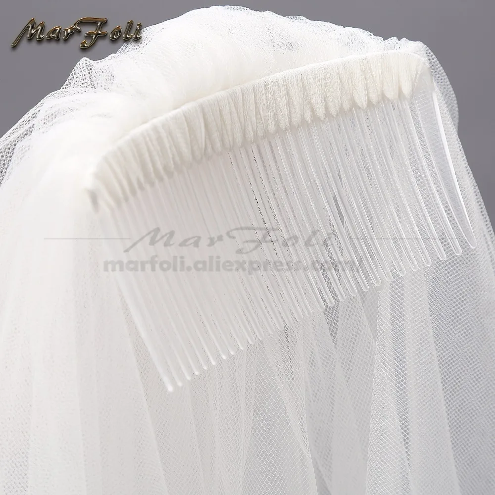 Свадебная фата белого цвета слоновой кости расшитая бисером с кристаллами