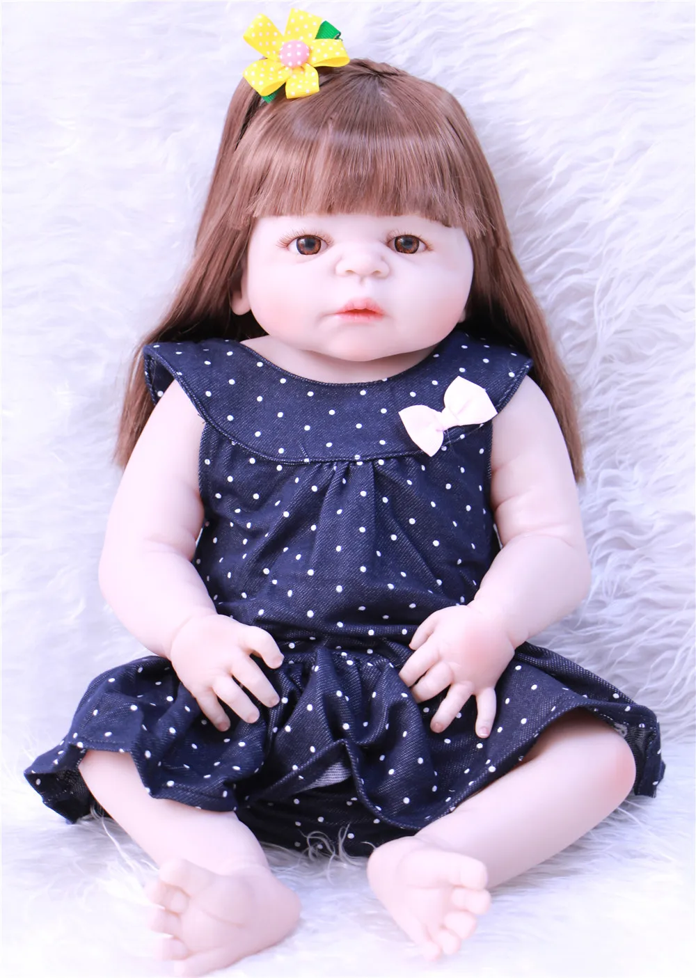 Кукла Bebes Reborn 57 см силиконовая кукла для девочки Baby игрушка ванны красивые